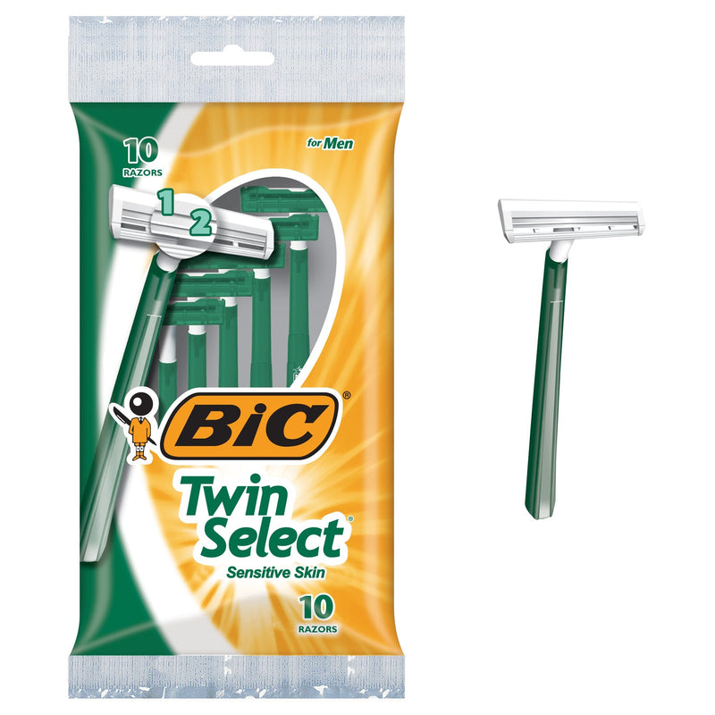 [Australia] - Bic Twin Select, Sensitive Skin, Disposable Shaver for Men, 10-Count (Pack of 3) 10 Count (Pack of 3) 