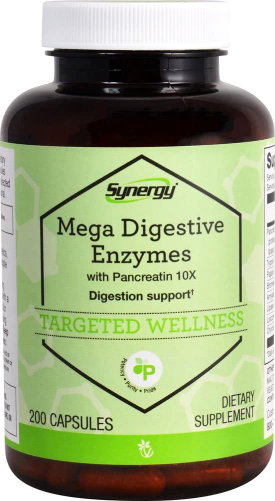 [Australia] - Vitacost Synergy Mega Digestive Enzymes with Pancreatin 10X -- 200 Capsules 