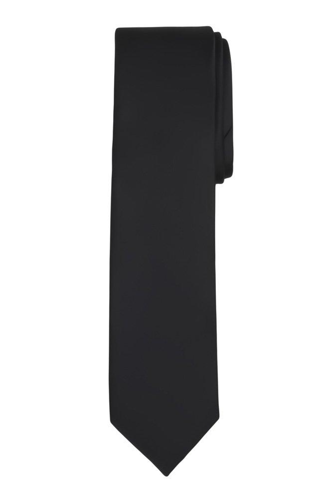 [Australia] - Jacob Alexander Boy's Regular Self Tie Prep Solid Color Necktie Black 
