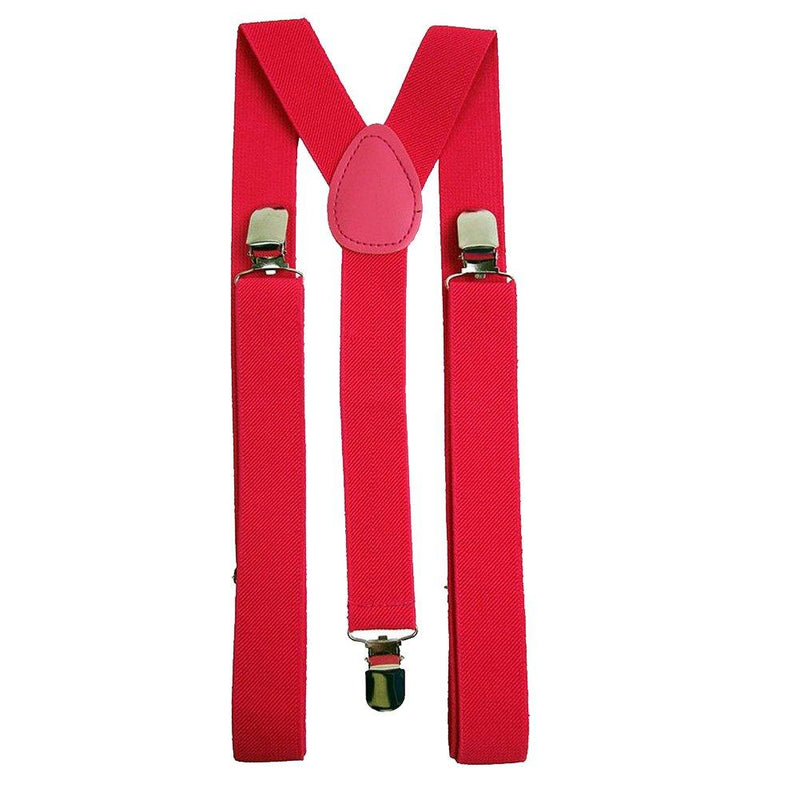 [Australia] - Mens/Womens One Size Suspenders Adjustable - (Various Neon Colors) Red 