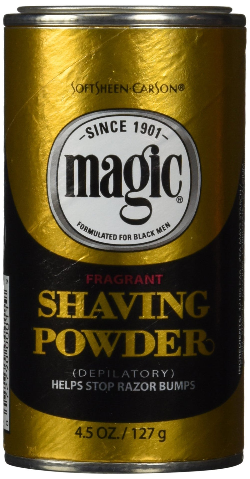 [Australia] - Softsheen-Carson Magic Razorless Shaving for Men, Magic Shaving Powder with Fragrance, Coarse Textured Beards, Formulated for Black Men, Depilatory, Helps Stop Razor Bumps, Since 1901, 4.5 oz Fragrant 