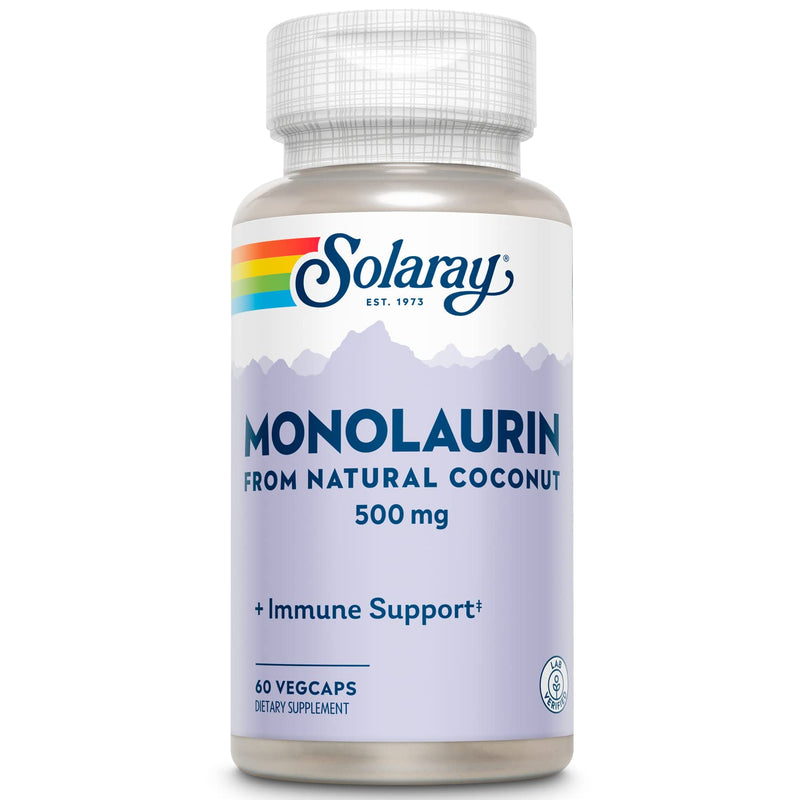 [Australia] - Solaray Monolaurin 500 mg Immune System Support | from Coconuts | Helps Maintain Healthy Gut Flora | 60CT 