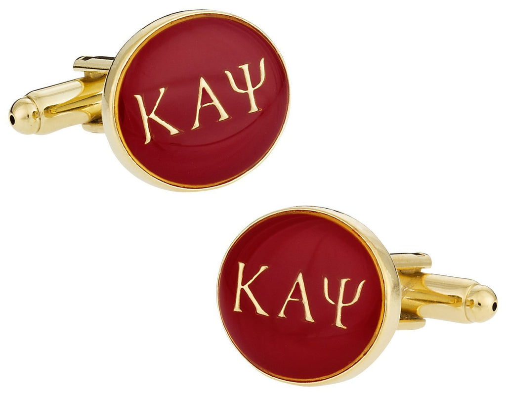 [Australia] - Cuff-Daddy Kappa Alpha Psi Red Gold-Tone Fraternity Cufflinks with Presentation Box 