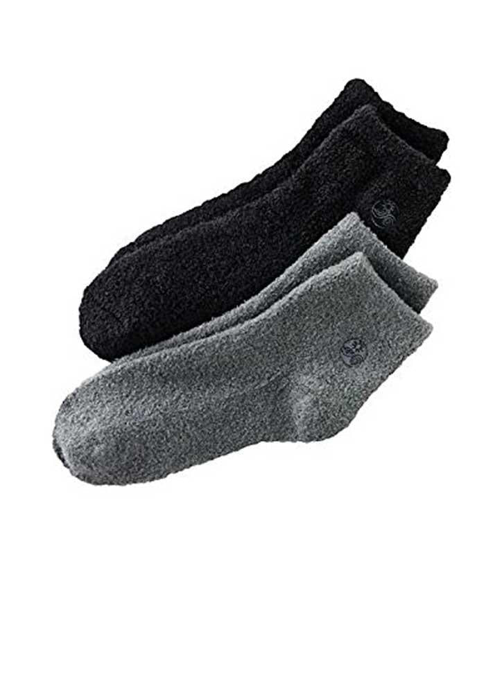 [Australia] - Earth Therapeutics Aloe Socks, 2 Pair Per Package (Black and Gray) 