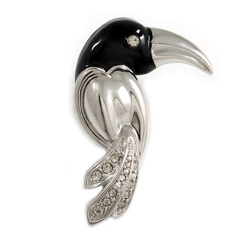 [Australia] - Avalaya Rhodium Plated Crystal Parrot Brooch 