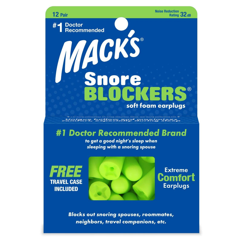 [Australia] - Macks Snore Blockers Soft Foam Earplugs, 12-Pair (Pack of 2) 