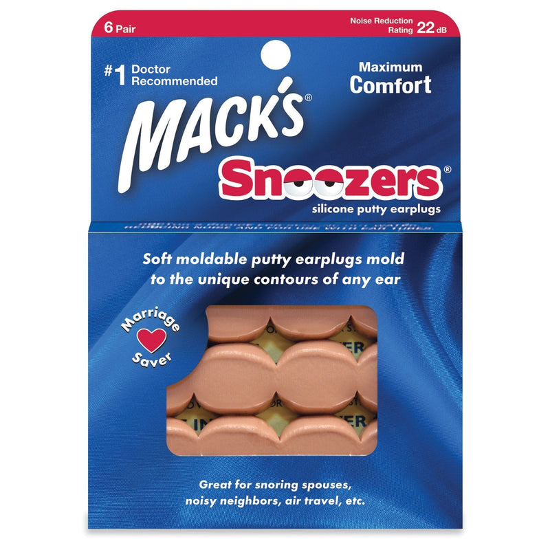 [Australia] - Macks Snoozers Silicone Putty Earplugs, 6-Pair (Pack of 2) 