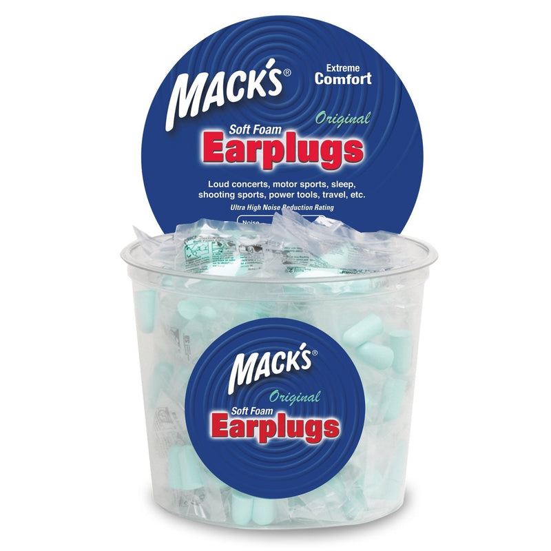 [Australia] - Mack's Original Soft Foam Earplugs -100 Pair - Individually Wrapped - 32dB Highest NRR, Comfortable Ear Plugs for Sleeping, Snoring, Work, Travel and Loud Events 