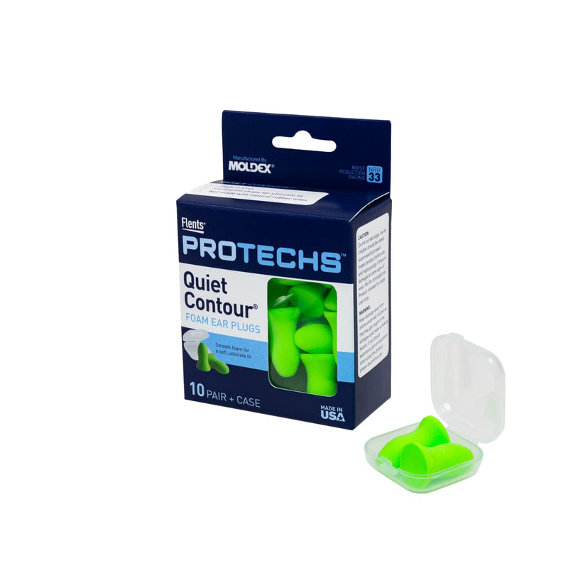 [Australia] - Flents Ear Plugs, 10 Pair with Case, Ear Plugs for Sleeping, Snoring, Loud Noise, Traveling, Concerts, Construction, & Studying, NRR 33, Made in the USA 10 Pair (Pack of 1) 