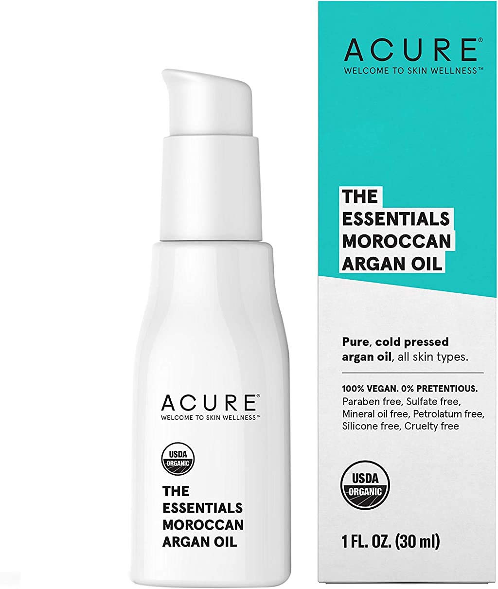 [Australia] - Acure The Essentials Moroccan Argan Oil | 100% Vegan | Versatile - For Any Skin & Hair Care Regimen | Pure, Cold Pressed & Rich in Vitamin E - Hydrates & Restores | 1 Fl Oz 