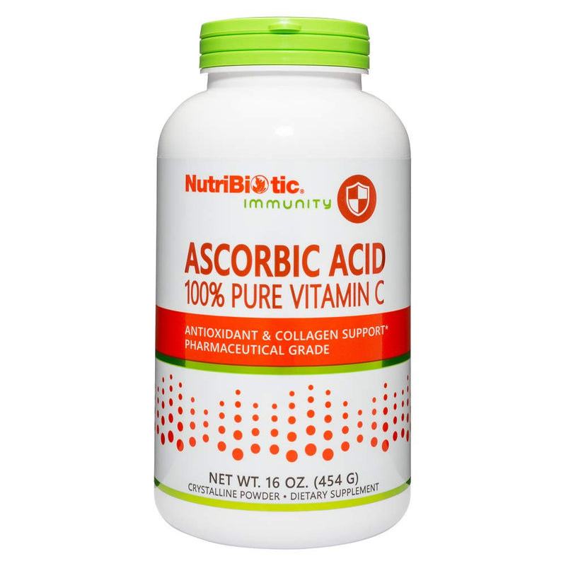 [Australia] - NutriBiotic Ascorbic Acid Vitamin C Powder, 16 Oz | Pharmaceutical Grade L-Ascorbic Acid, 2000 Mg Per Serving | Essential Immune & Antioxidant Collagen Support Supplement | Vegan, Gluten & GMO Free Unflavored 1 Pound (Pack of 1) 