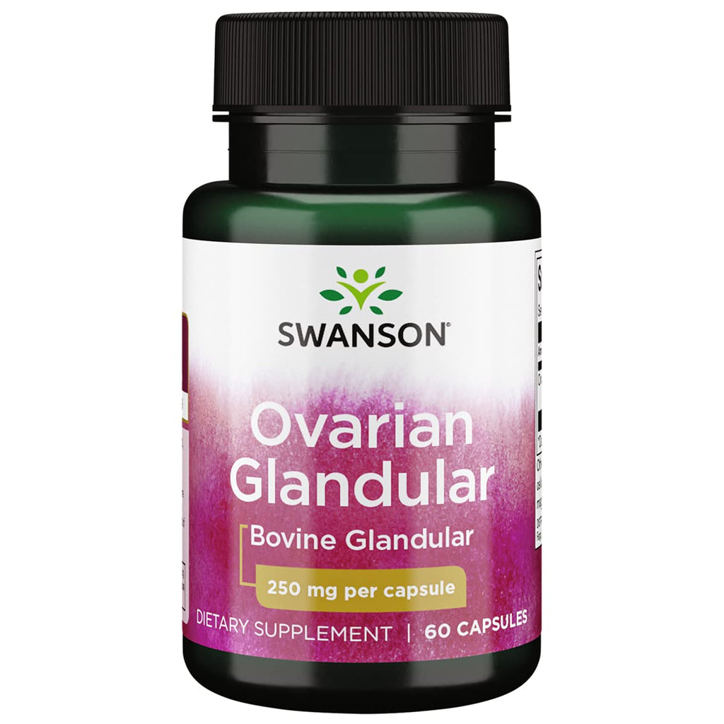 [Australia] - Swanson Ovarian Glandular - Natural Supplement Promoting Women's Glandular Health & Balance Support - Sourced from Premium Bovine Tissue to Support Wellness - (60 Capsules, 250mg Each) 1 