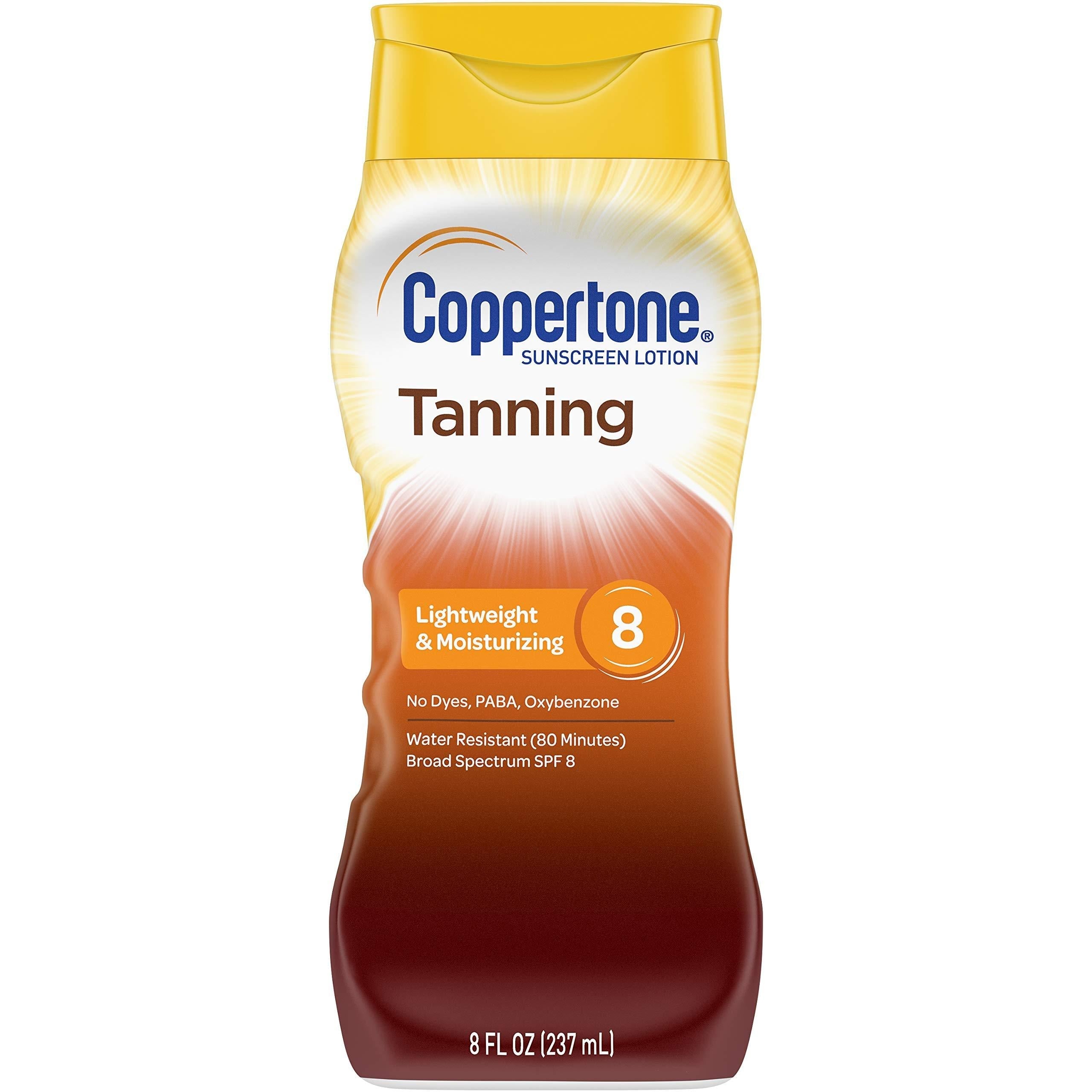 Coppertone Tanning Sunscreen Lotion Broad Spectrum SPF 8 (8