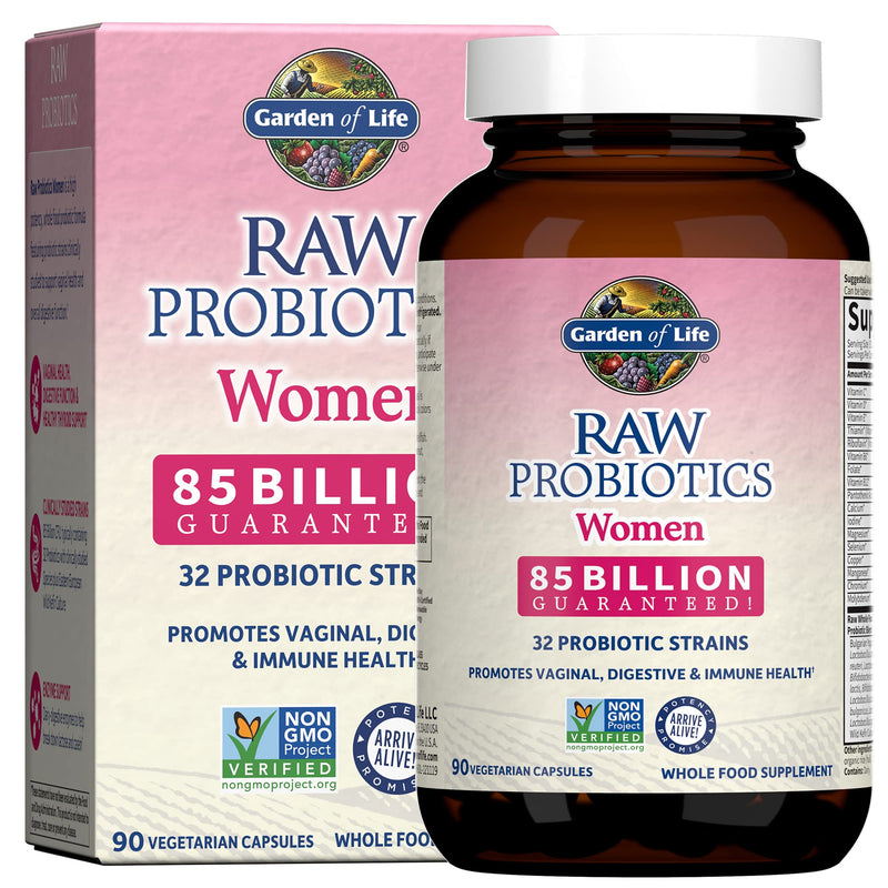 [Australia] - Garden of Life Raw Probiotics for Women - 85 Billion CFU Probiotic for Vaginal Probiotics with Vitamins, Minerals, Enzymes - 90 Capsules, Womens Probiotic Supplement for Digestive and Immune Health 