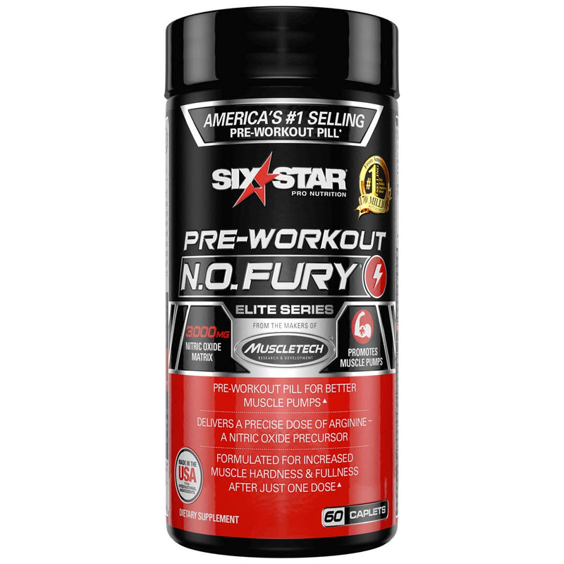 [Australia] - Nitric Oxide Supplement | Six Star Nitric Oxide Fury Pre-Workout | Pre Workout Nitric Oxide Pills for Men & Women | Sports Nutrition Pre-Workout Products | Nitric Oxide Pre Workout Pills, 60 Count 