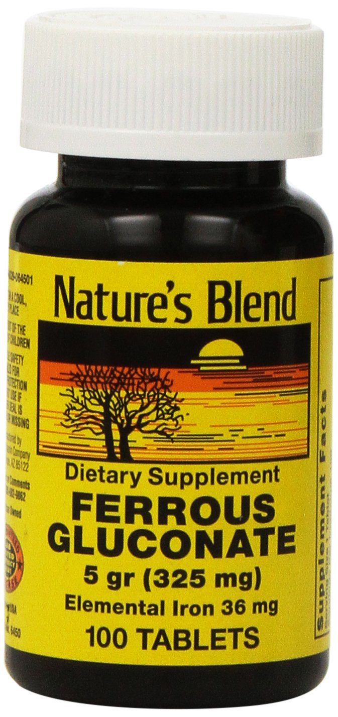 [Australia] - Nature's Blend Ferrous Gluconate Tablets, 100 Count 100 Count (Pack of 1) 