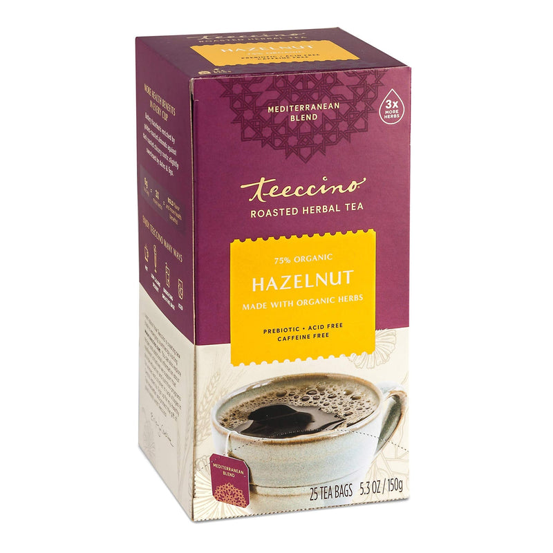 [Australia] - Teeccino Herbal Tea – Hazelnut – Rich & Roasted Herbal Tea That’s Caffeine Free & Prebiotic for Natural Energy, 25 Tea Bags 25 Count (Pack of 1) 