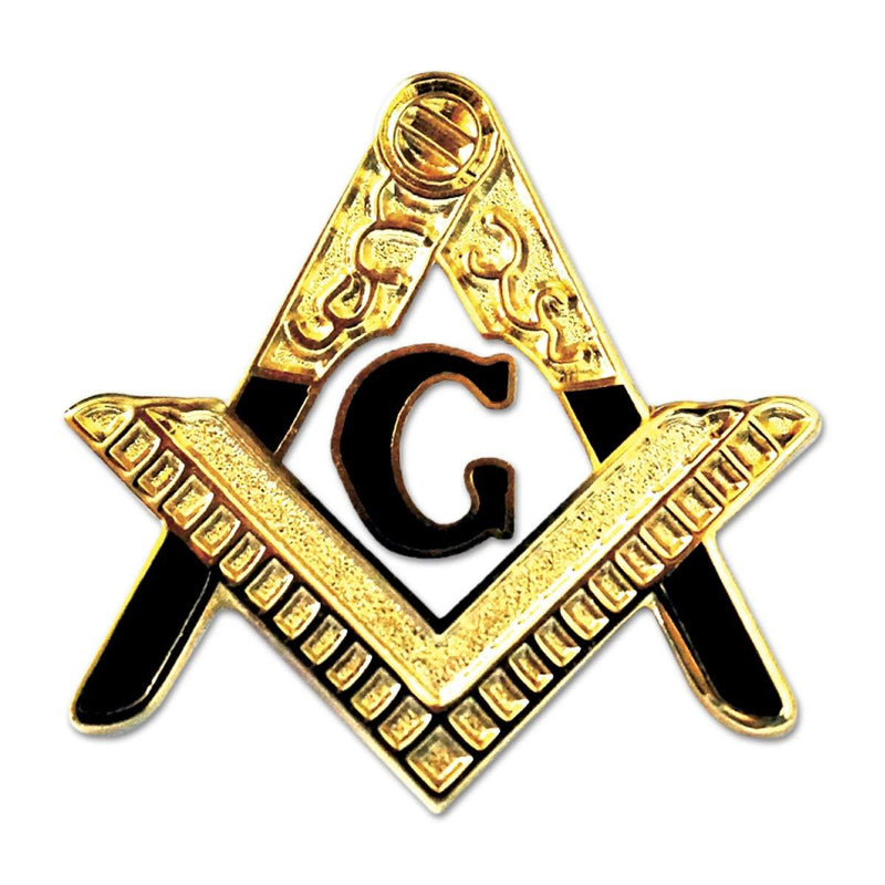 [Australia] - Entered Apprentice Square & Compass Masonic Lapel Pin - [Gold & Black][1'' Tall] 