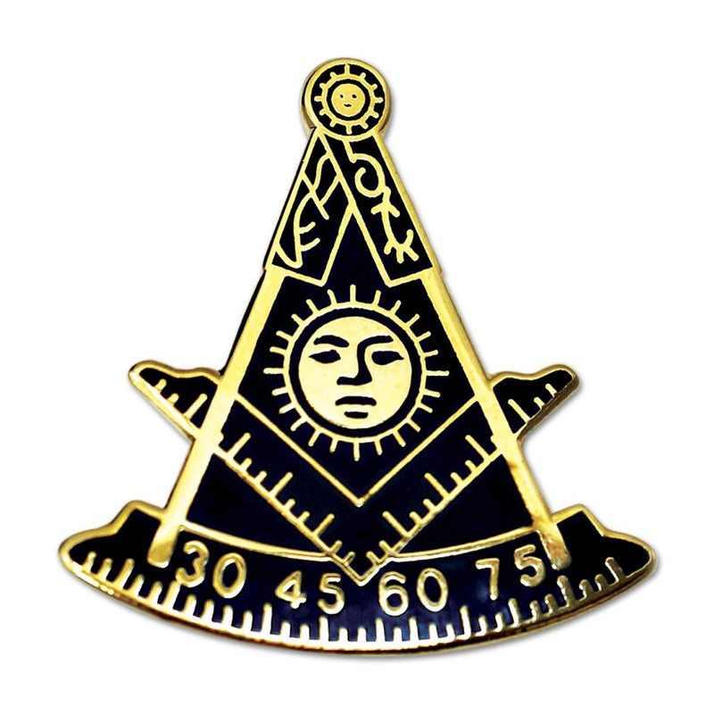 [Australia] - Past Master Masonic Lapel Pin - [Blue & Gold][1'' Tall] 