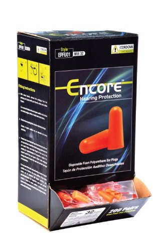 [Australia] - Cordova Safety Products Encore Disposable Noise-Cancelling NRR 32 Foam Ear Plugs, Orange (200 Pairs) 