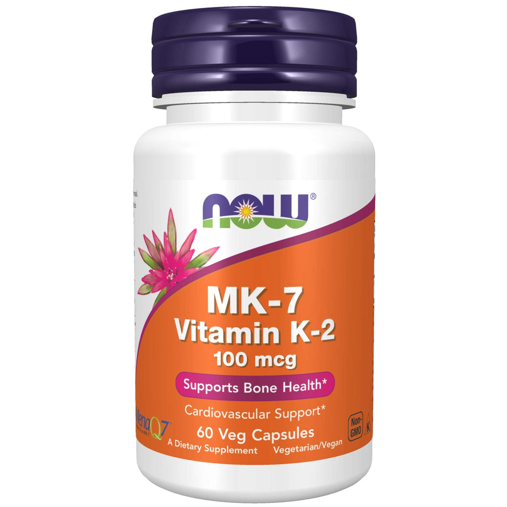 [Australia] - NOW Supplements, MK-7 Vitamin K-2 100 mcg, Cardiovascular Support*, Supports Bone Health*, 60 Veg Capsules 