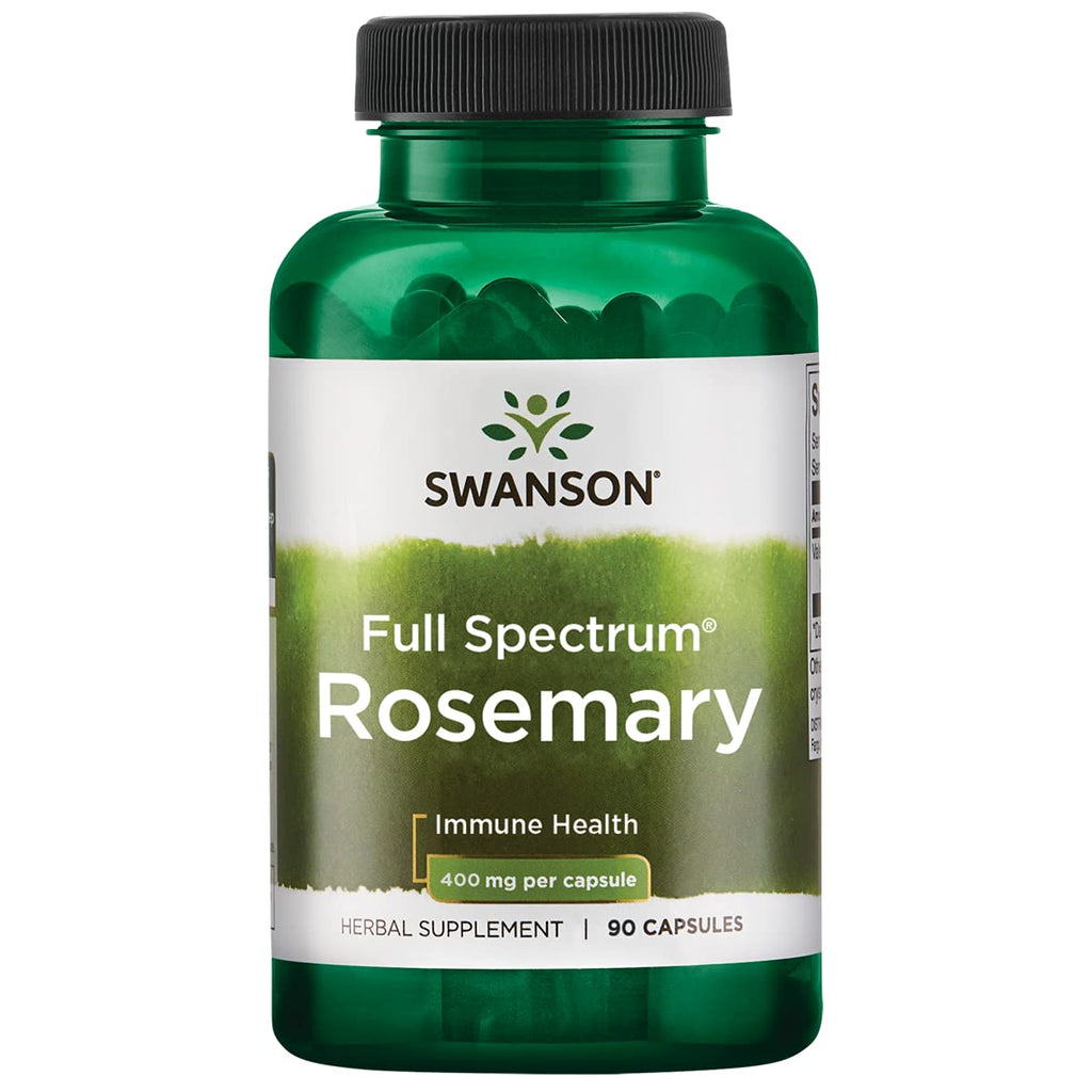 [Australia] - Swanson Full Spectrum Rosemary - Herbal Supplement Promoting Immune Health Support - Natural Formula to Help Defend The Body & Support Overall Wellness - (90 Capsules, 400mg Each) 1 