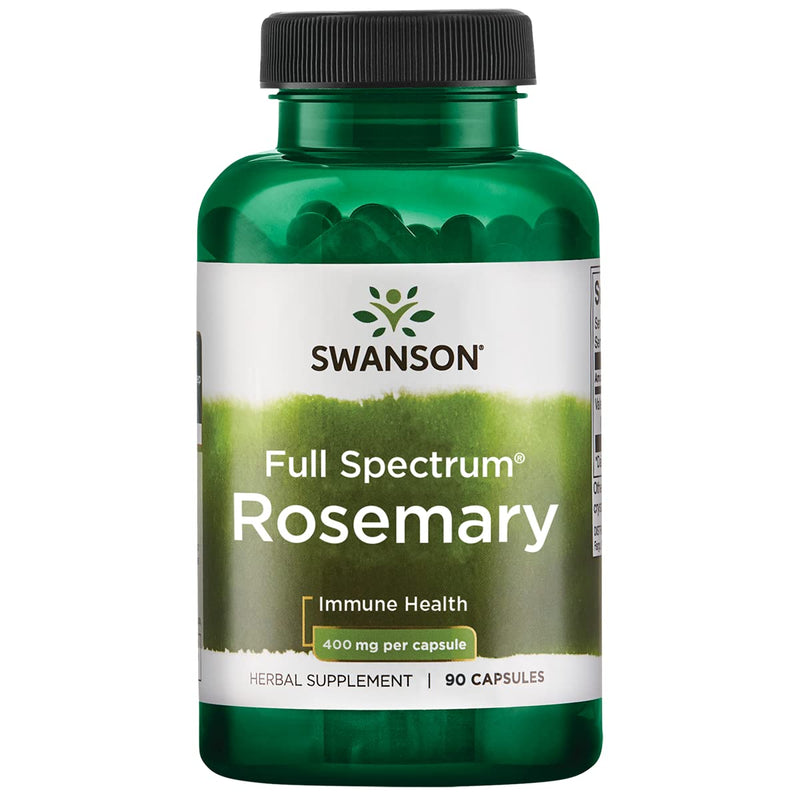 [Australia] - Swanson Full Spectrum Rosemary - Herbal Supplement Promoting Immune Health Support - Natural Formula to Help Defend The Body & Support Overall Wellness - (90 Capsules, 400mg Each) 1 