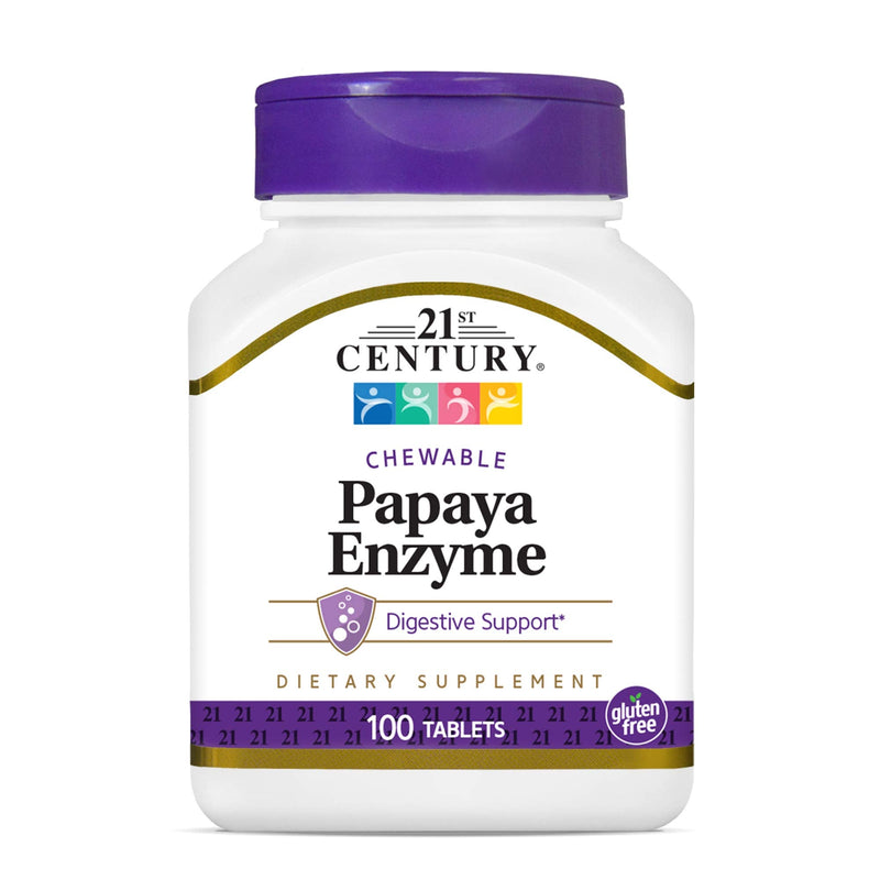 [Australia] - 21st Century Papaya Enzyme Chewable Tablets, Tropical, 100 Count 