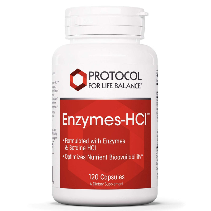 [Australia] - Protocol Enzymes-HCl - Betaine HCl and Digestive Enzymes with Bromelain - 120 Caps 
