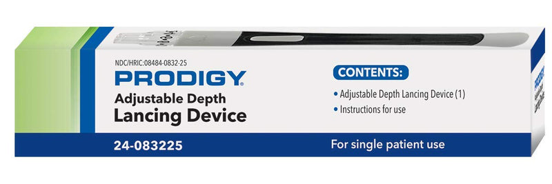 [Australia] - Prodigy Adjustable Depth Lancing Device, Black, White 