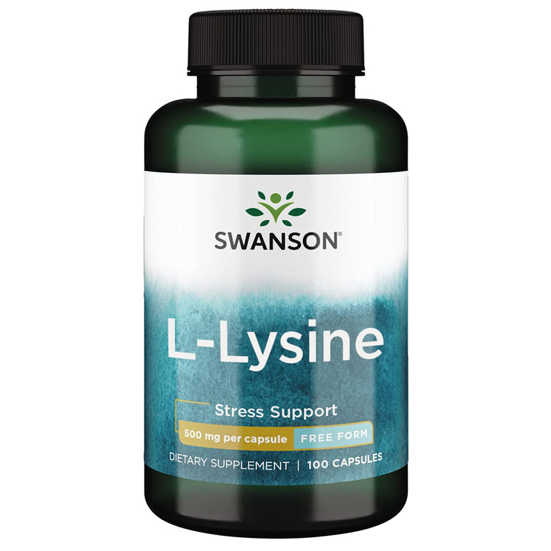 [Australia] - Swanson Amino Acid Free-Form L-Lysine 500 Milligrams 100 Capsules 1 