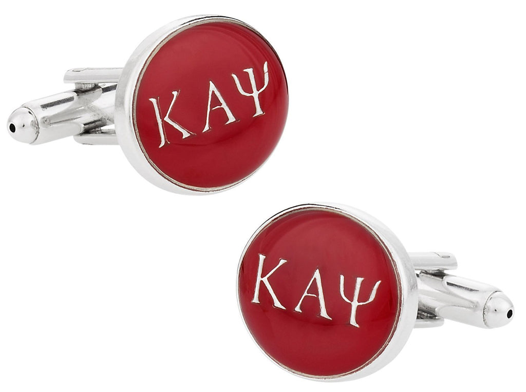 [Australia] - Cuff-Daddy Kappa Alpha Psi Cuff Links with Hard-Sided Presentation Box - Red & Silver 