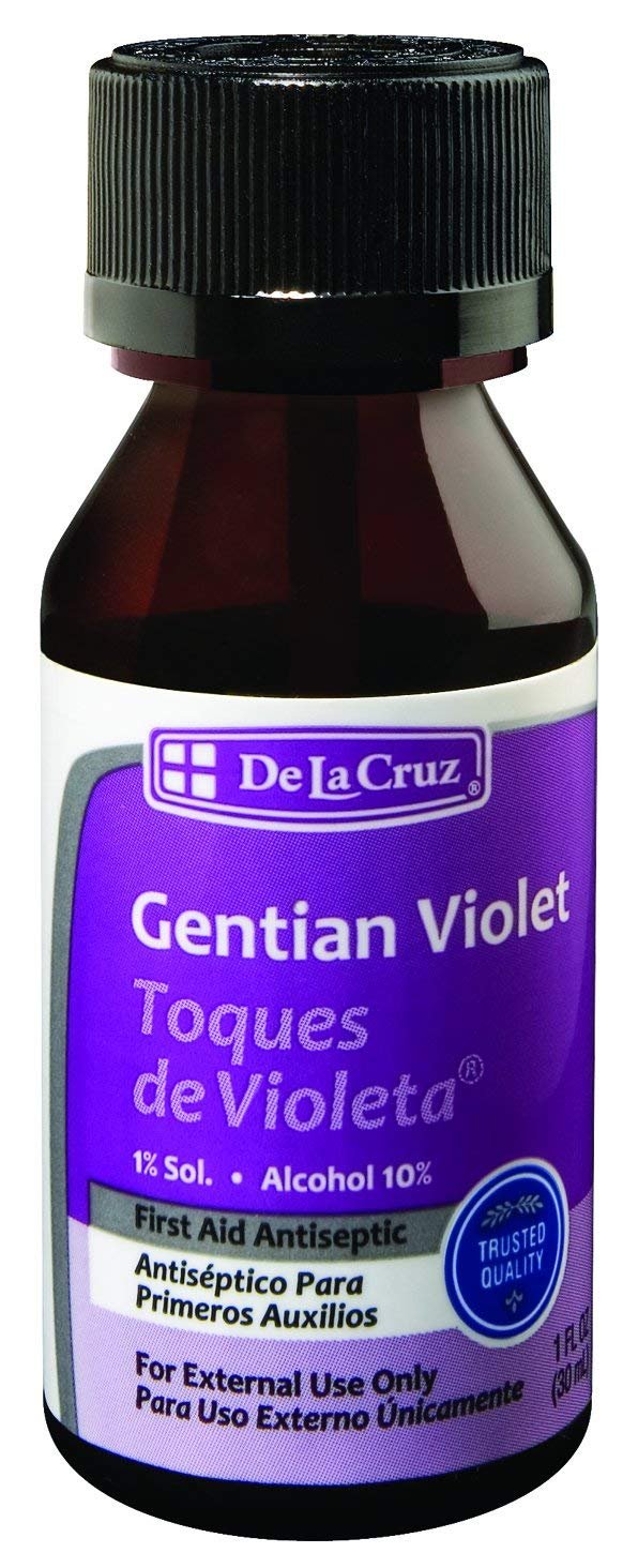 [Australia] - De la Cruz Gentian Violet - Violeta de Genciana - Tincture of Violet 1% First Aid Antiseptic, 1 FL OZ 1 Fl Oz (Pack of 1) 