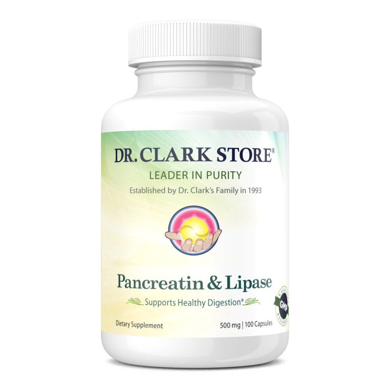 [Australia] - Dr. Clark Pancreatin and Lipase Enzyme Supplement, 500mg, 100 Capsules 