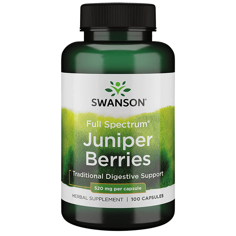 [Australia] - Swanson Juniper Berries Digestive Immune System Health Fiber Herbal Supplement 520 mg 100 Capsules (Caps) 1 