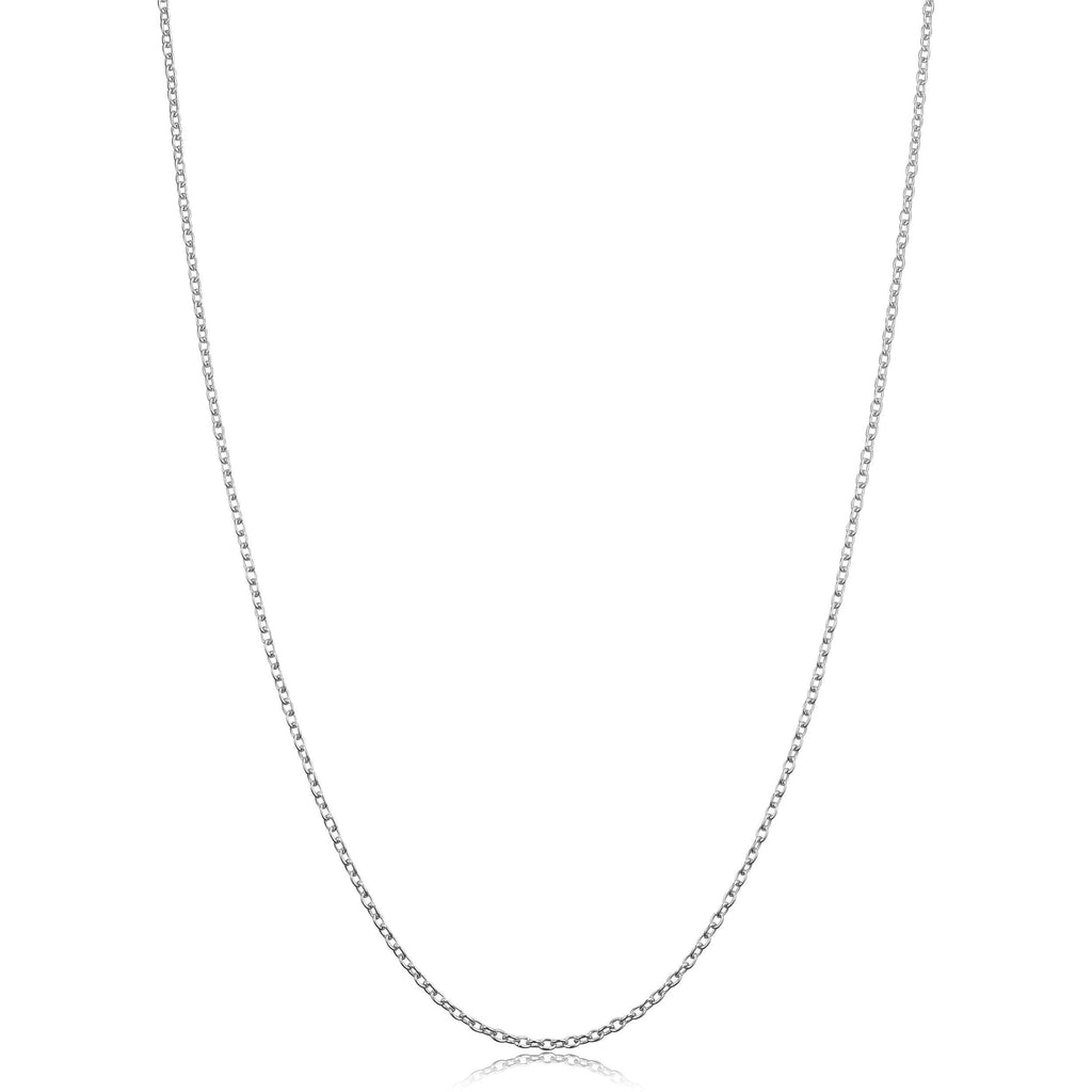 [Australia] - Sterling Silver or Yellow Gold Over Sterling Silver Round Cable Chain Pendant Necklace for Women (1.2 mm, 1.6 mm or 2.1 mm) 16.0 Inches 1.2 mm - white 