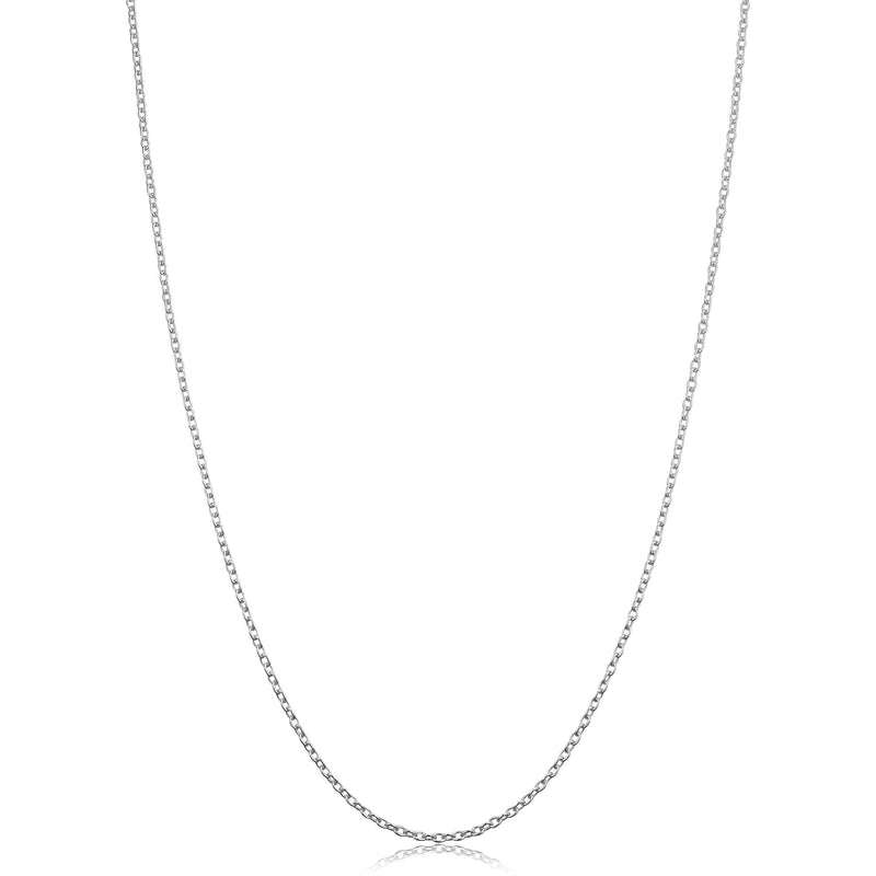 [Australia] - Sterling Silver or Yellow Gold Over Sterling Silver Round Cable Chain Pendant Necklace for Women (1.2 mm, 1.6 mm or 2.1 mm) 16.0 Inches 1.2 mm - white 