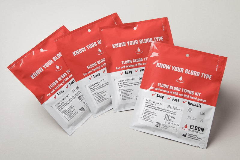 [Australia] - Eldoncard INC Blood Type Test (COMPLETE KIT) - Air Sealed Envelope, Safety Lancet, Micropipette, Cleansing Swab - 5 Pack 