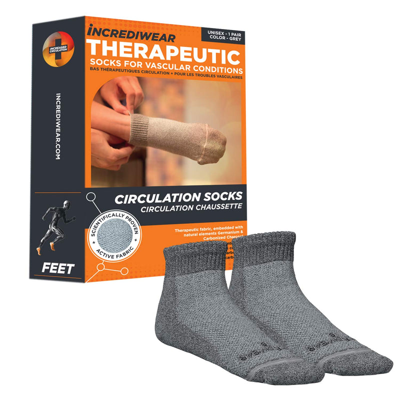 [Australia] - Incrediwear Circulation Socks – Socks for Foot Circulation (Grey, Large) Grey 