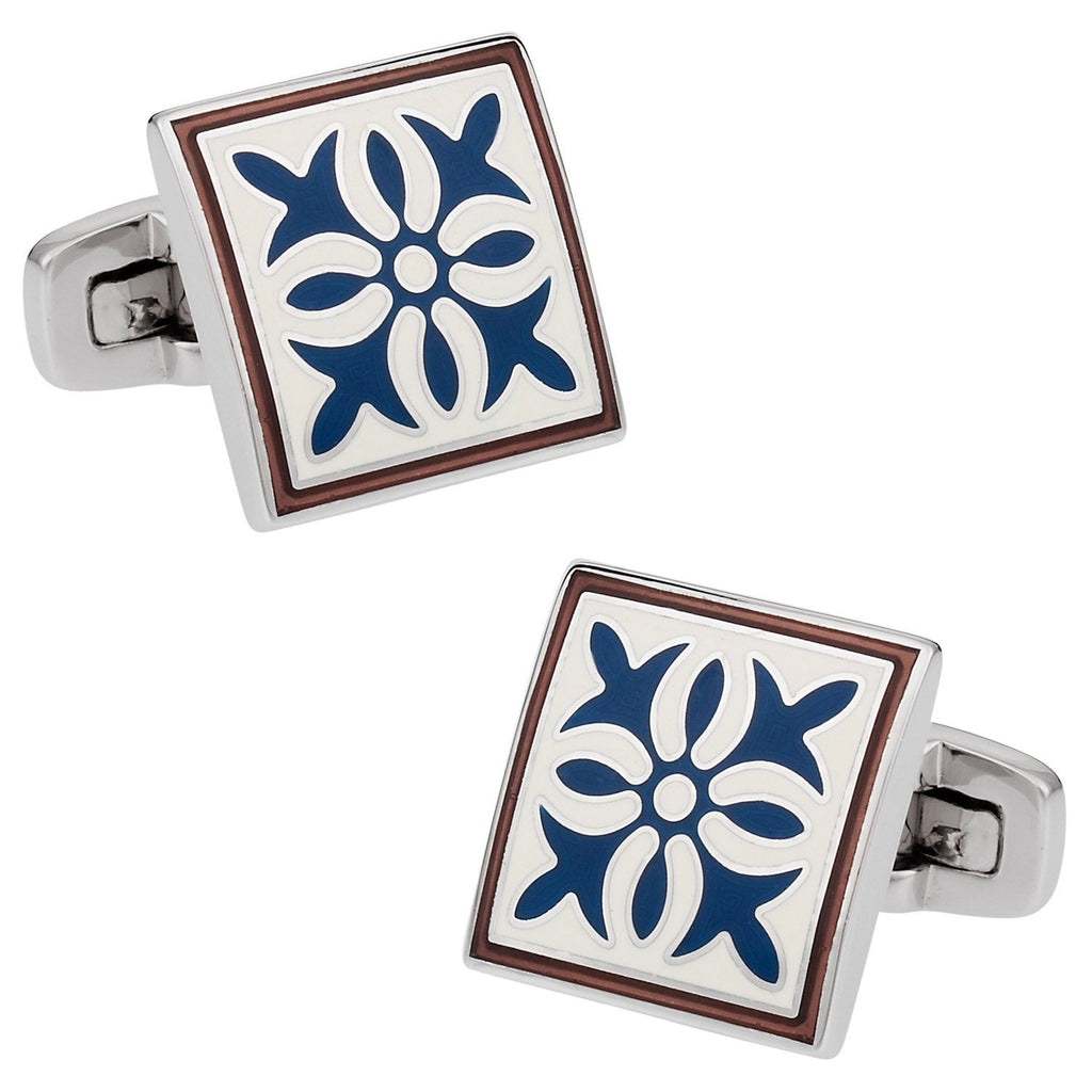 [Australia] - Cuff-Daddy Rich Blue Enamel Cufflinks with Presentation Box 