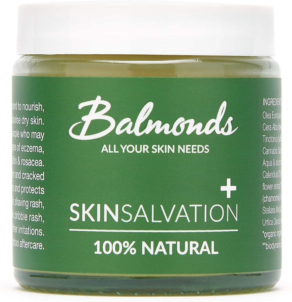 [Australia] - Balmonds Skin Salvation 4.1 fl oz (120 ml). - Salve for Dry, Itchy Skin, Diaper Rash & Eczema – All-Purpose Intensive Moisturizer with Calendula, Hemp & Beeswax – 100% Natural Balm & Cruelty Free 