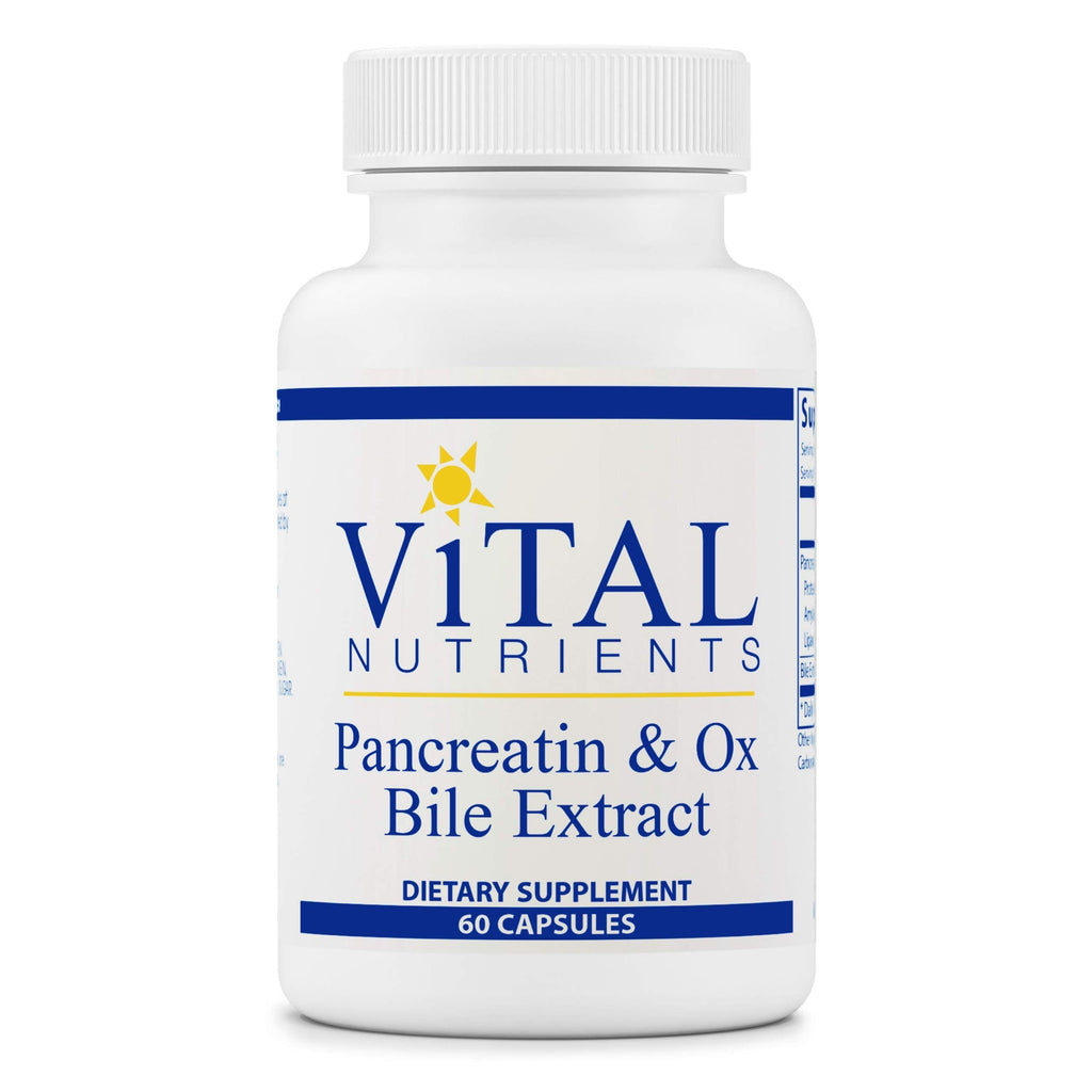 [Australia] - Vital Nutrients - Pancreatin and Ox Bile Extract - Natural Digestive Enzyme Supplement Suitable for Men and Women - Helps Break Down Protein, Fat, and Carbs - 60 Capsules per Bottle 