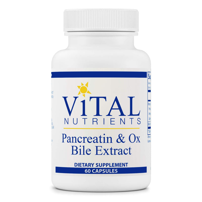 [Australia] - Vital Nutrients - Pancreatin and Ox Bile Extract - Natural Digestive Enzyme Supplement Suitable for Men and Women - Helps Break Down Protein, Fat, and Carbs - 60 Capsules per Bottle 