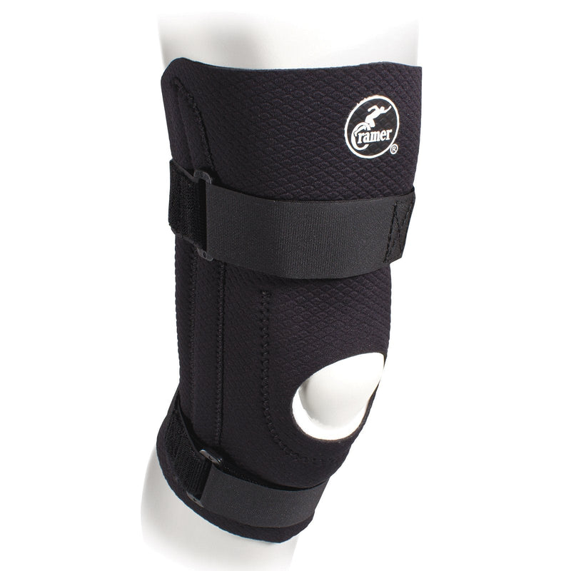 [Australia] - Cramer Diamond Knee Stabilizer, Padded Knee Brace for ACL & MCL Support, Brace for Knees for Sports, Arthritis, & Injury Recovery, Adjustable Knee Brace with Straps & Open Knee Cap for Patella, Black Small 