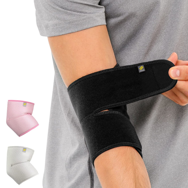 [Australia] - Bracoo Elbow Brace, Reversible Neoprene Support Wrap for Joint, Arthritis Pain Relief, Tendonitis, Sports Injury Recovery, ES10, 1 Count (Black) Black 