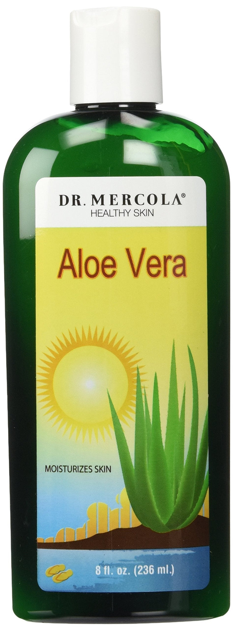 [Australia] - Dr. Mercola,Aloe Vera Gel, 8 fl oz (236 mL), Skin Care, Hair Gel, Green Tea Extract, 100 Percent Pure Aloe Vera, Cucumber 