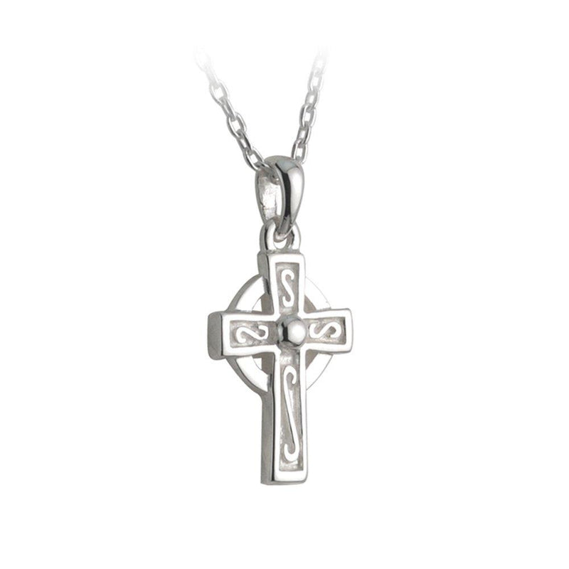 [Australia] - Little Failte Celtic Cross Necklace Sterling Silver Girls Adjustable Chain Made in Ireland 