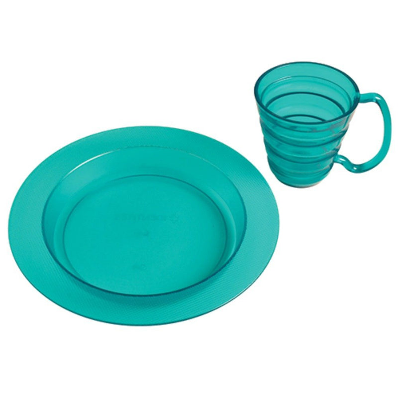 [Australia] - SP Ableware Ergo Plate and Mug Polycarbonate Adaptive Dinnerware Set - Translucent Blue (745330010) 