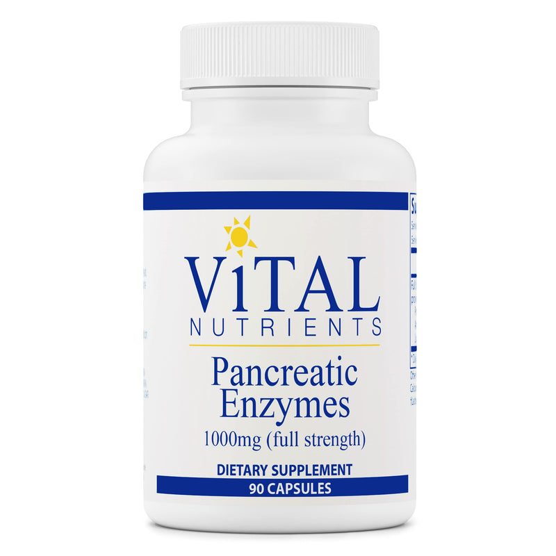 [Australia] - Vital Nutrients Pancreatic Enzymes 1000mg (Full Strength) - Digestion Supplement with Protease, Amylase & Lipase - Digestive Enzymes - Gluten Free, Soy Free, Dairy Free - 90 Capsules 