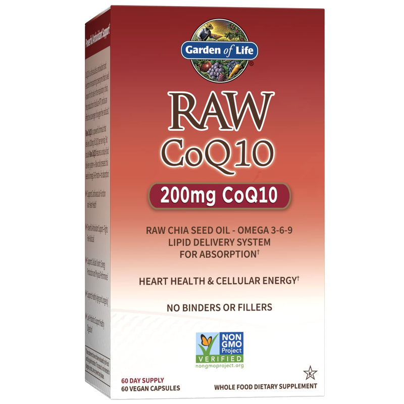 [Australia] - Garden of Life Vegetarian Omega 3 6 9 Supplement - Raw CoQ10 Chia Seed Oil Whole Food Nutrition with Antioxidant Support, 60 Capsules 